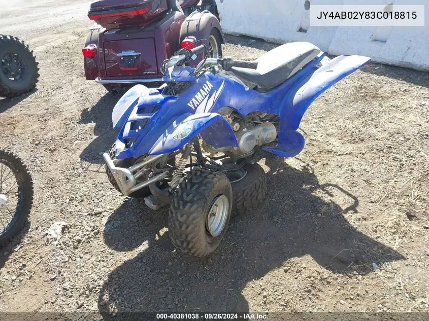 2003 Yamaha Yfm80 R VIN: JY4AB02Y83C018815 Lot: 40381038