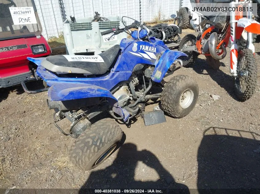 2003 Yamaha Yfm80 R VIN: JY4AB02Y83C018815 Lot: 40381038