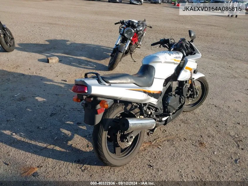 2004 Kawasaki Ex500 D VIN: JKAEXVD164A086815 Lot: 40332936