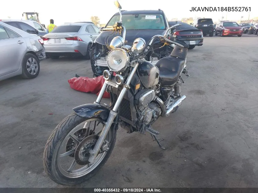 2004 Kawasaki Vn750 VIN: JKAVNDA184B552761 Lot: 40355432