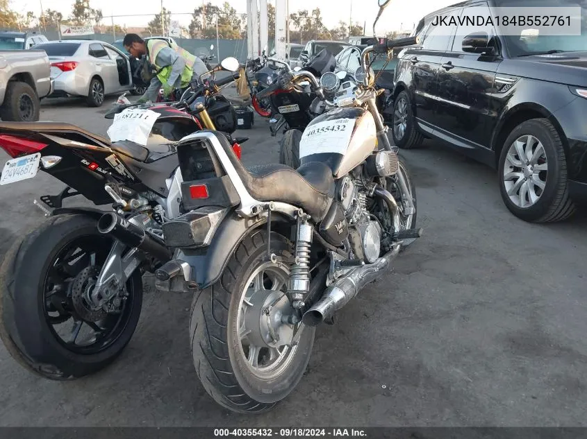 2004 Kawasaki Vn750 VIN: JKAVNDA184B552761 Lot: 40355432