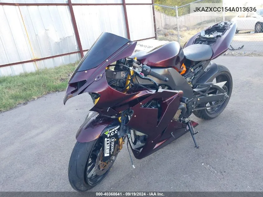 2004 Kawasaki Ninja Zx 10R VIN: JKAZXCC154A013636 Lot: 40368641