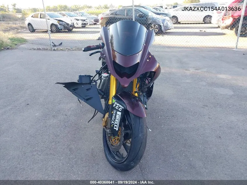 2004 Kawasaki Ninja Zx 10R VIN: JKAZXCC154A013636 Lot: 40368641