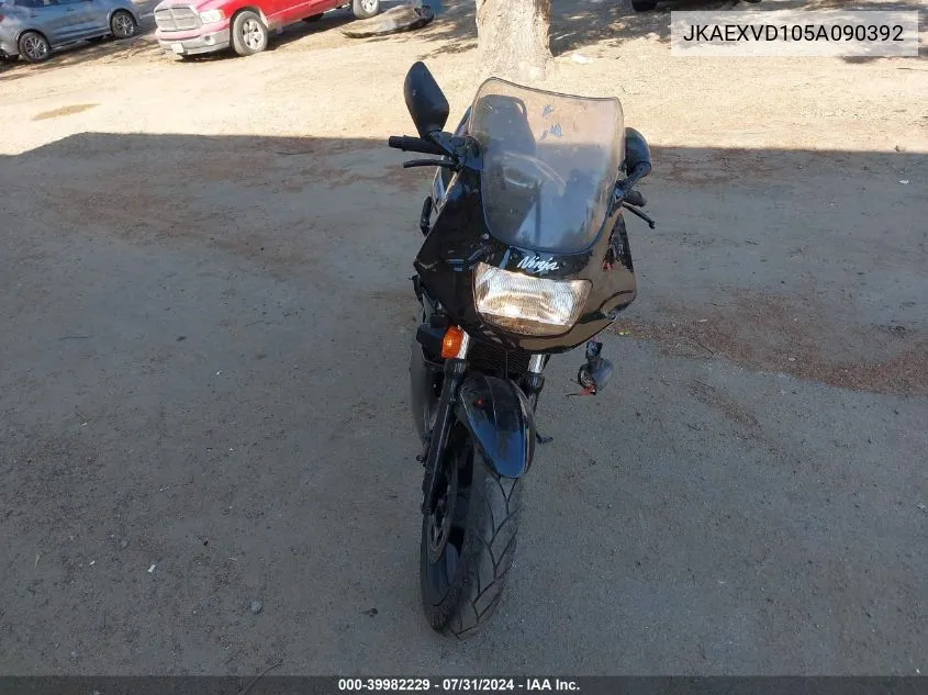 2005 Kawasaki Ex500 D VIN: JKAEXVD105A090392 Lot: 39982229