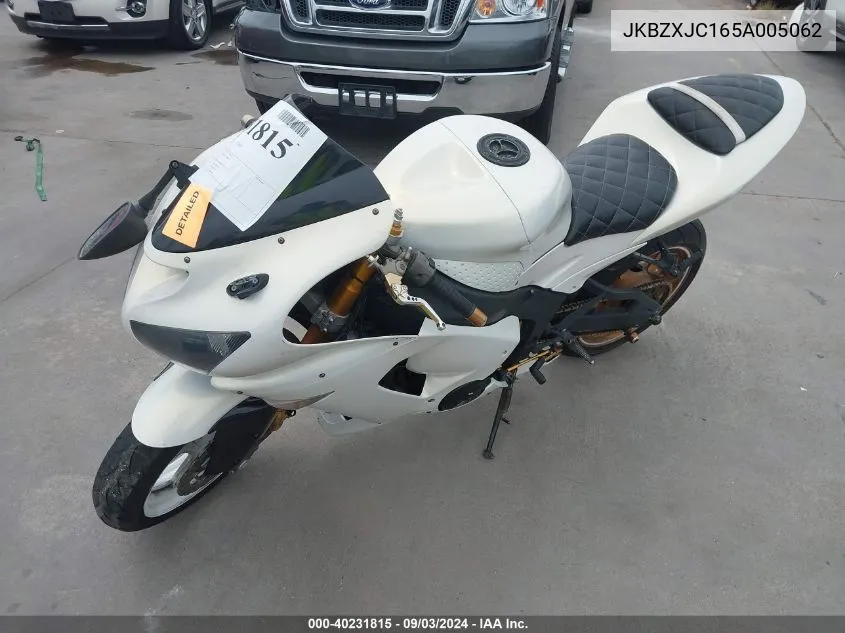 2005 Kawasaki Zx636 C1 VIN: JKBZXJC165A005062 Lot: 40231815