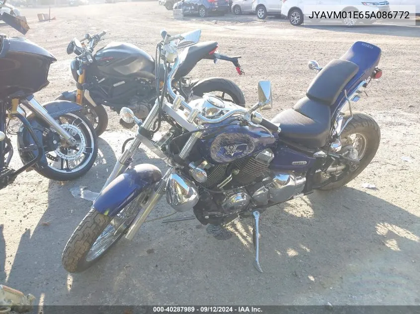 2005 Yamaha Xvs65 A VIN: JYAVM01E65A086772 Lot: 40287989