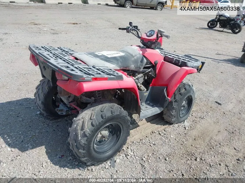 2005 Polaris Sportsman 500 VIN: 4XAMH50AX5A600338 Lot: 40292704