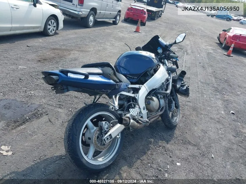 2005 Kawasaki Zx600 J1 VIN: JKAZX4J135A056950 Lot: 40327105