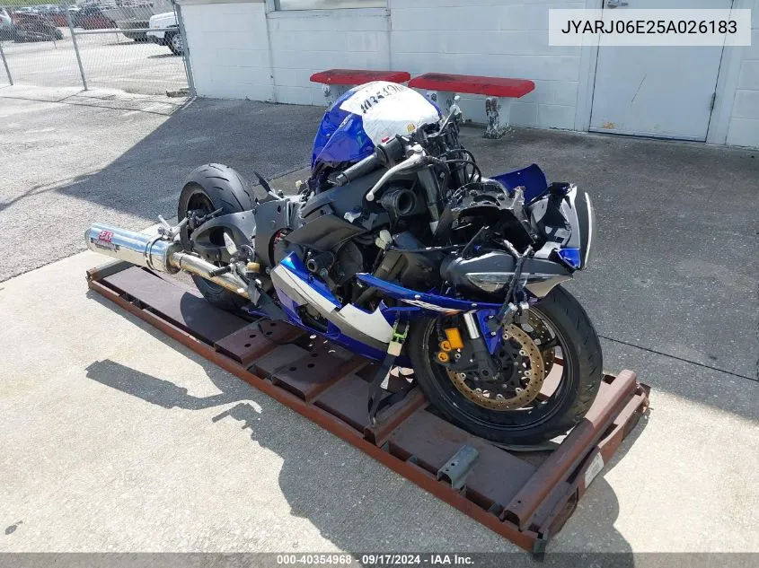 2005 Yamaha Yzfr6 L VIN: JYARJ06E25A026183 Lot: 40354968