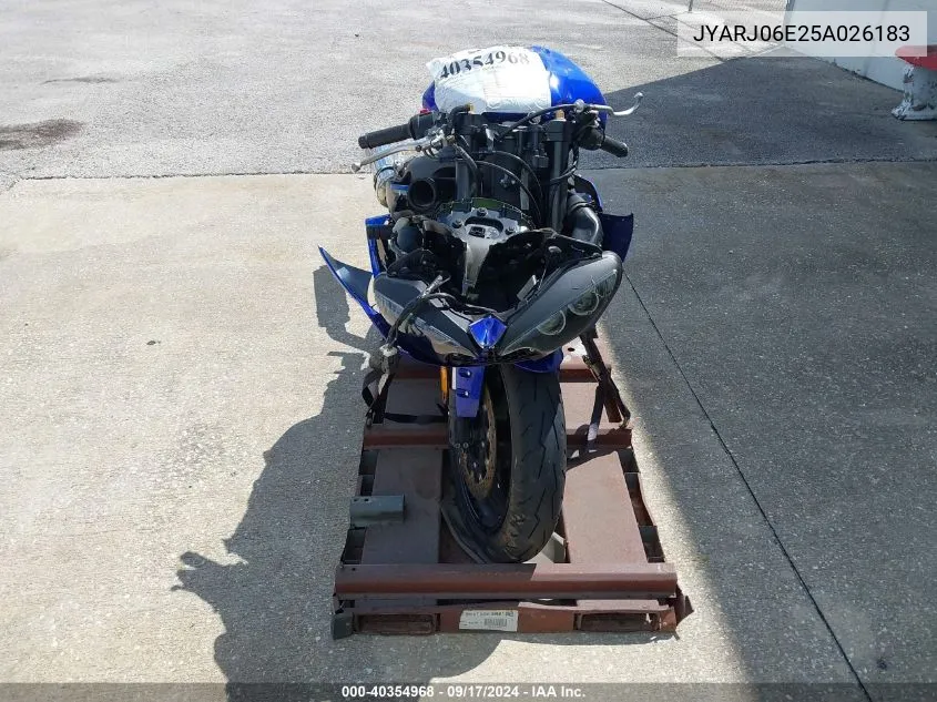 JYARJ06E25A026183 2005 Yamaha Yzfr6 L