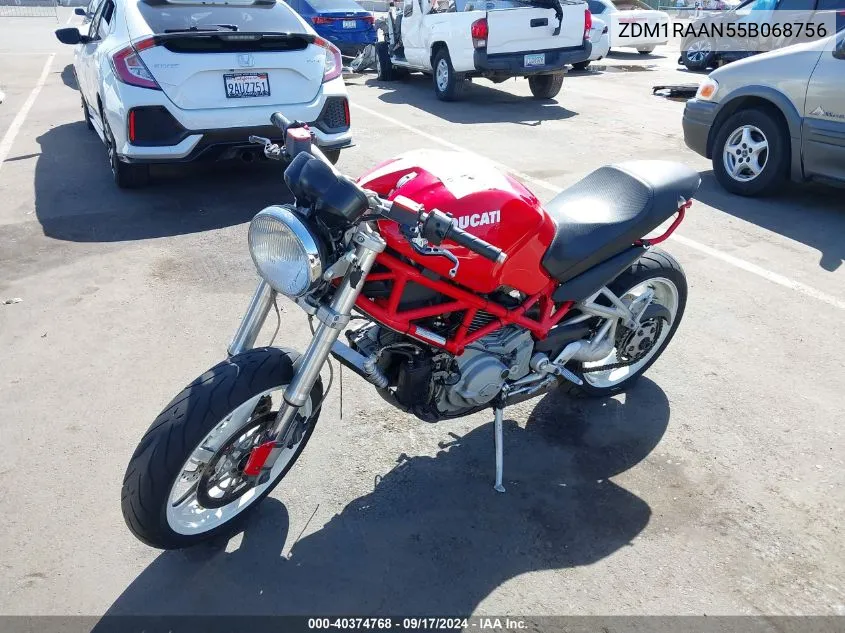 2005 Ducati Monster S2R VIN: ZDM1RAAN55B068756 Lot: 40374768