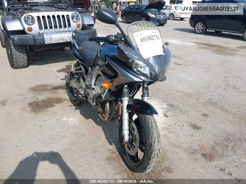 2005 Yamaha Fz6 S VIN: JYARJ08E65A003521 Lot: 40382733