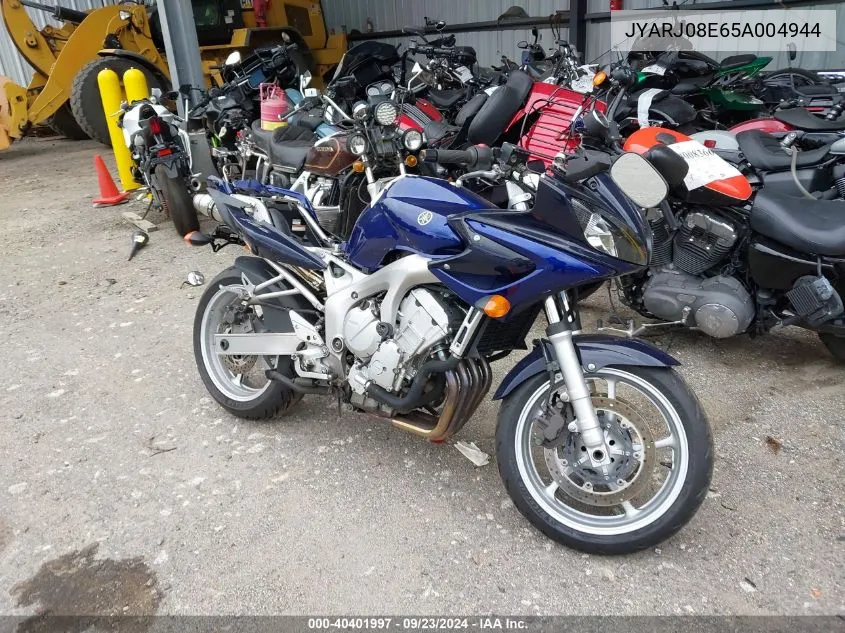 2005 Yamaha Fz6 S VIN: JYARJ08E65A004944 Lot: 40401997