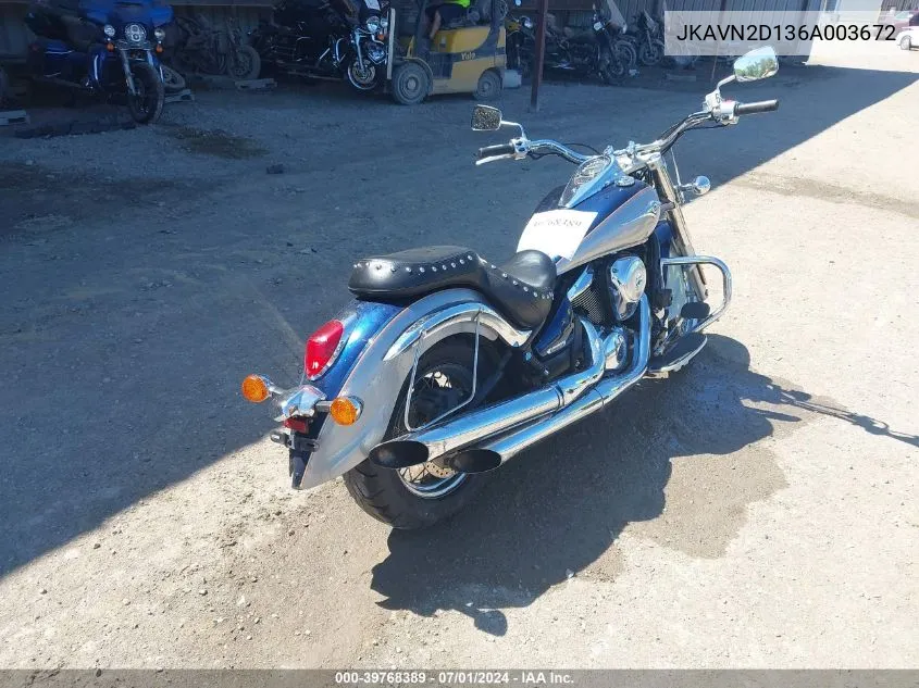 2006 Kawasaki Vn900 D VIN: JKAVN2D136A003672 Lot: 39768389