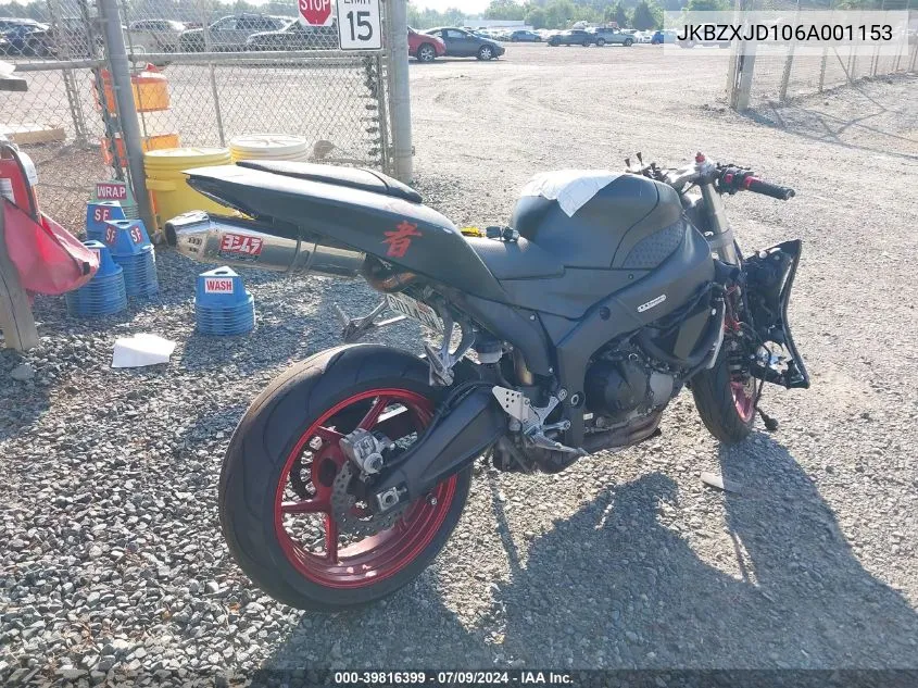 2006 Kawasaki Zx636 C1 VIN: JKBZXJD106A001153 Lot: 39816399