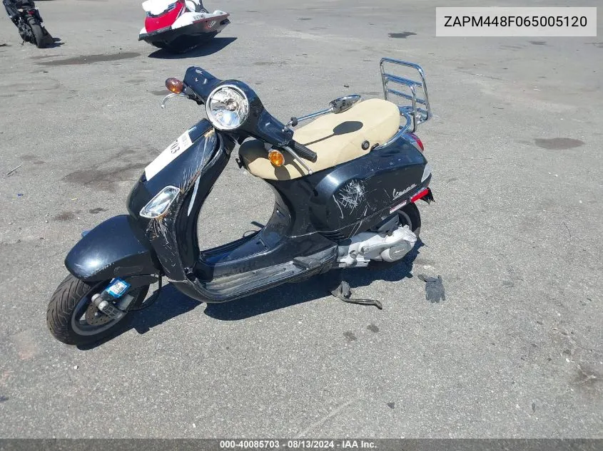 2006 Vespa Lx 150 VIN: ZAPM448F065005120 Lot: 40085703