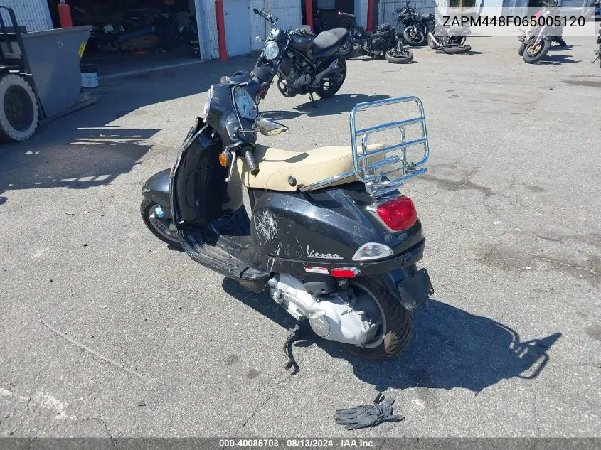 2006 Vespa Lx 150 VIN: ZAPM448F065005120 Lot: 40085703