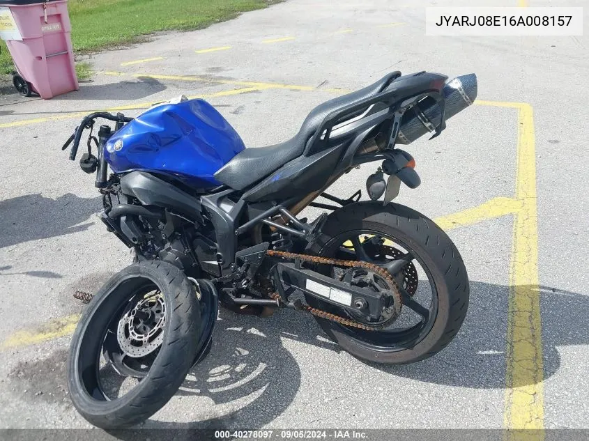 2006 Yamaha Fz6 S VIN: JYARJ08E16A008157 Lot: 40278097