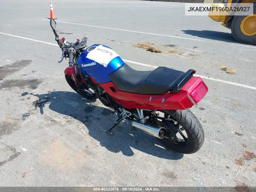 2006 Kawasaki Ex250 F VIN: JKAEXMF196DA26927 Lot: 40323876