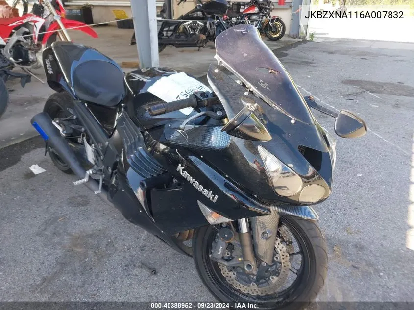 2006 Kawasaki Zx1400 A VIN: JKBZXNA116A007832 Lot: 40388952