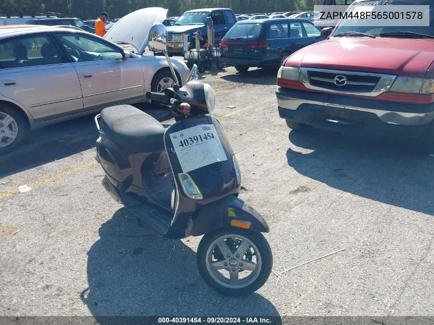 2006 Vespa Lx 150 VIN: ZAPM448F565001578 Lot: 40391454