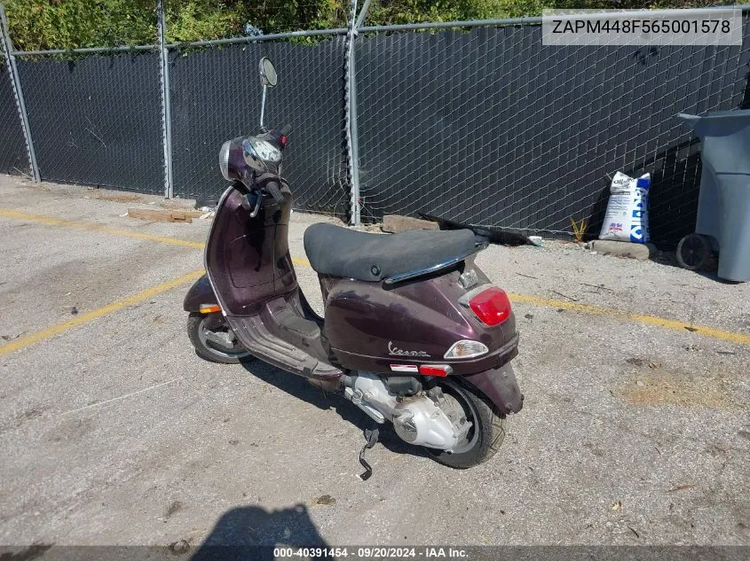 2006 Vespa Lx 150 VIN: ZAPM448F565001578 Lot: 40391454