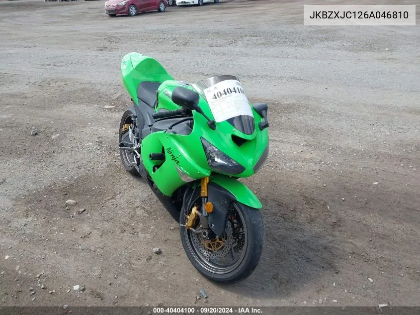 2006 Kawasaki Zx636 C1 VIN: JKBZXJC126A046810 Lot: 40404100