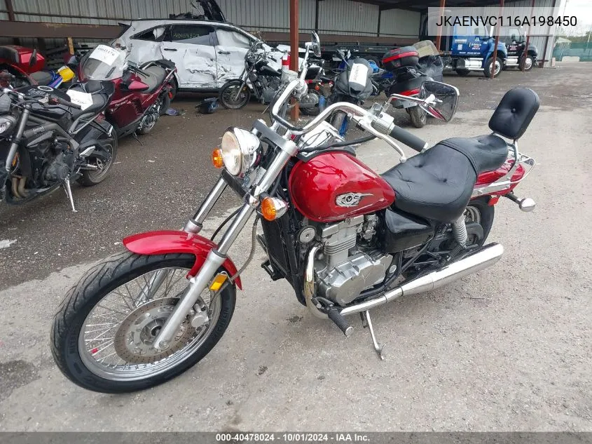 2006 Kawasaki En500 C VIN: JKAENVC116A198450 Lot: 40478024