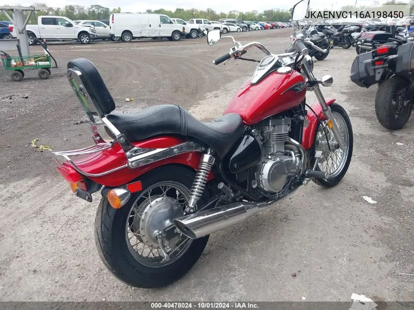 2006 Kawasaki En500 C VIN: JKAENVC116A198450 Lot: 40478024