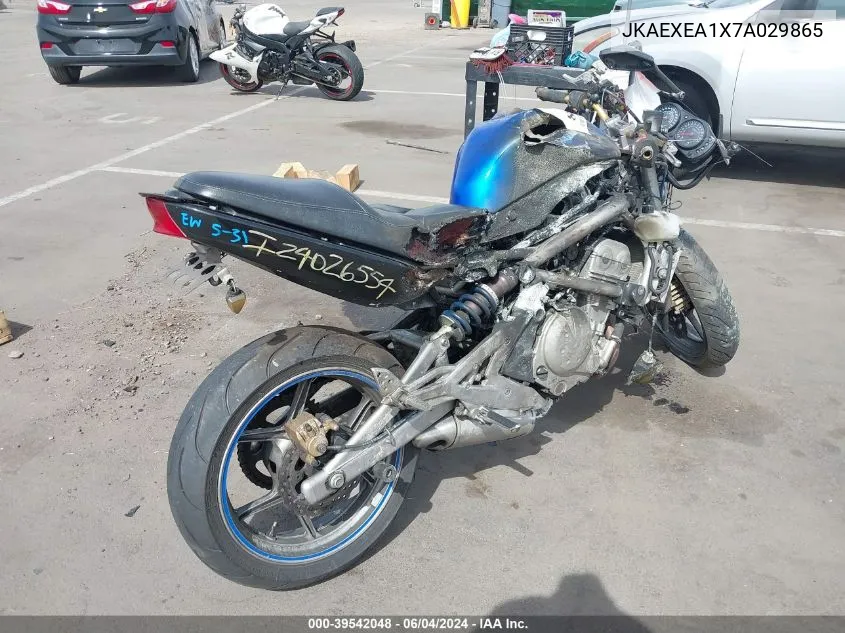 2007 Kawasaki Ex650 A VIN: JKAEXEA1X7A029865 Lot: 39542048