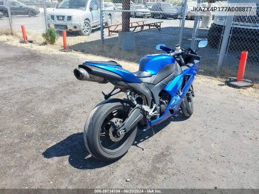 2007 Kawasaki Zx600 P VIN: JKAZX4P177A008877 Lot: 39714104