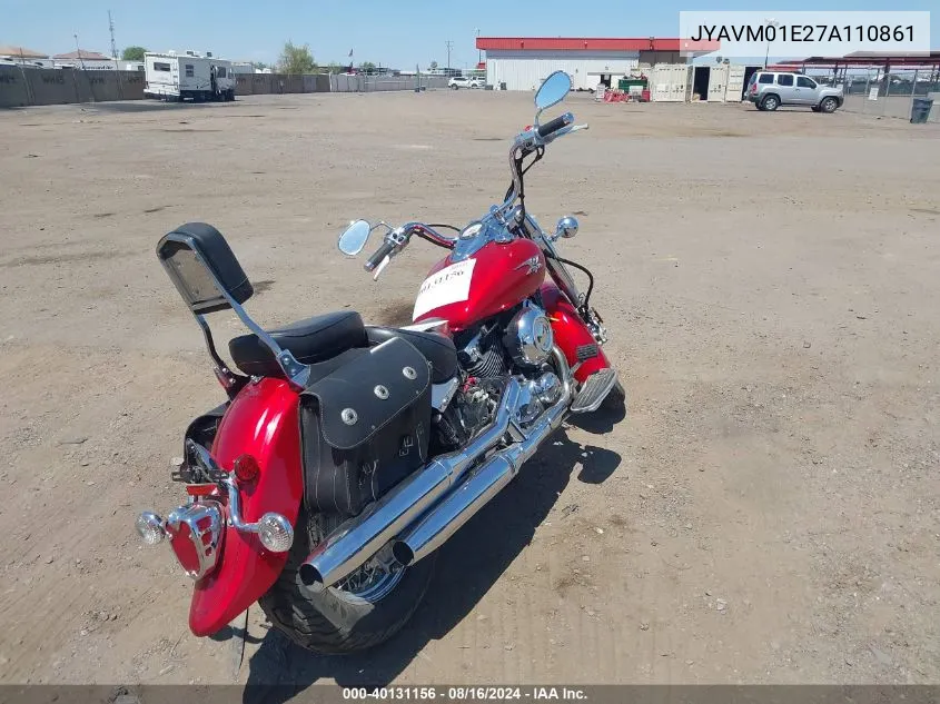 2007 Yamaha Xvs650 VIN: JYAVM01E27A110861 Lot: 40131156