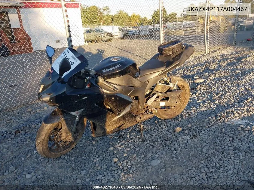 2007 Kawasaki Zx600 P VIN: JKAZX4P117A004467 Lot: 40271649