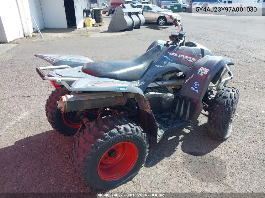 2007 Yamaha Yfm450 Fas VIN: 5Y4AJ23Y97A001030 Lot: 40274027