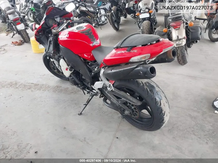 2007 Kawasaki Zx1000 D VIN: JKAZXCD197A027073 Lot: 40297406