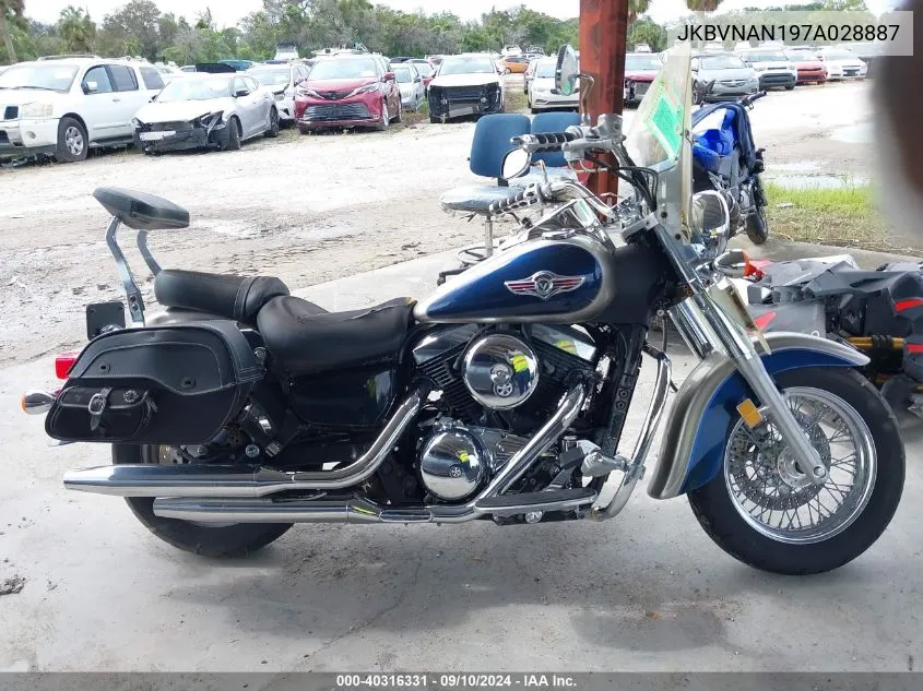 2007 Kawasaki Vn1500 N1 VIN: JKBVNAN197A028887 Lot: 40316331