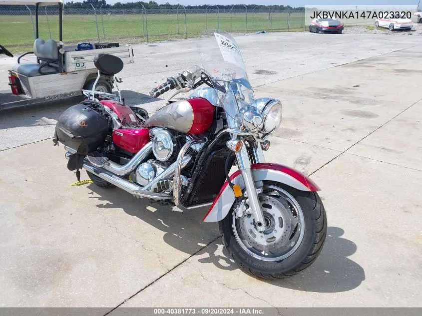 2007 Kawasaki Vn1600 A1 VIN: JKBVNKA147A023320 Lot: 40381773