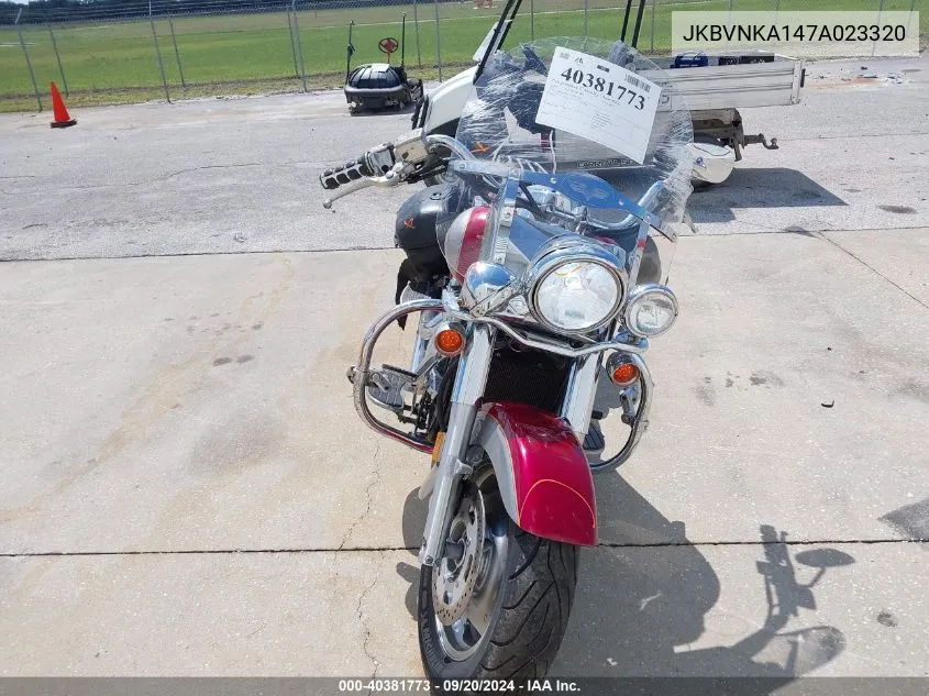 2007 Kawasaki Vn1600 A1 VIN: JKBVNKA147A023320 Lot: 40381773