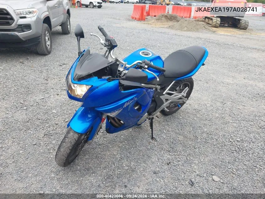 2007 Kawasaki Ex650 A VIN: JKAEXEA197A028741 Lot: 40423666