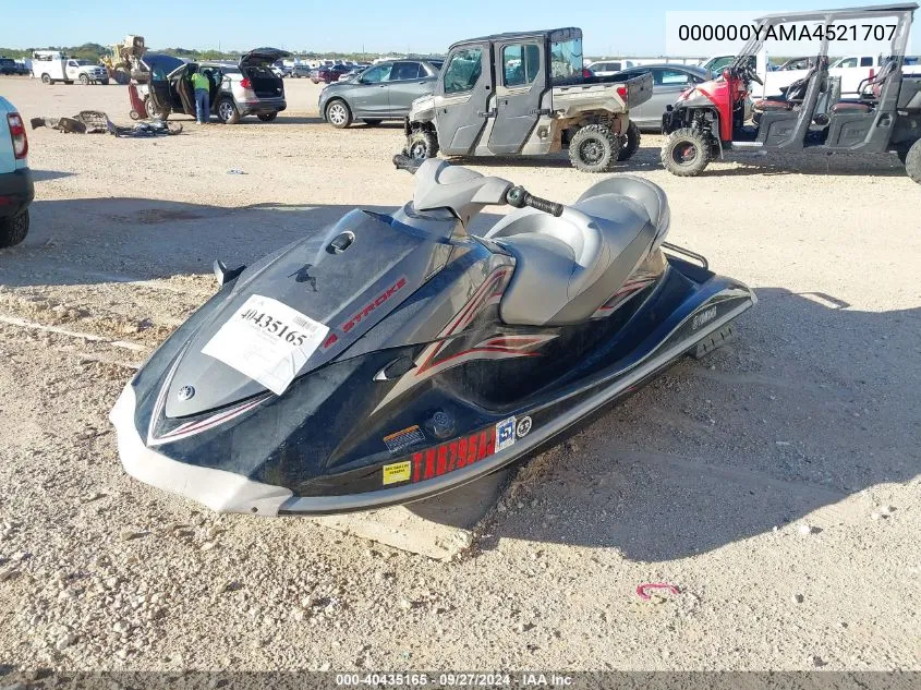 2007 Yamaha Waverunner VIN: 000000YAMA4521707 Lot: 40435165