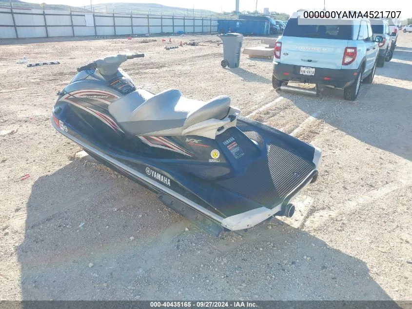 2007 Yamaha Waverunner VIN: 000000YAMA4521707 Lot: 40435165