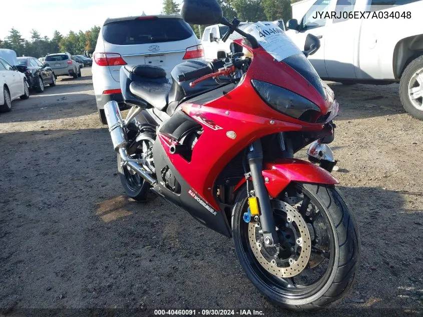 2007 Yamaha Yzfr6 S VIN: JYARJ06EX7A034048 Lot: 40460091