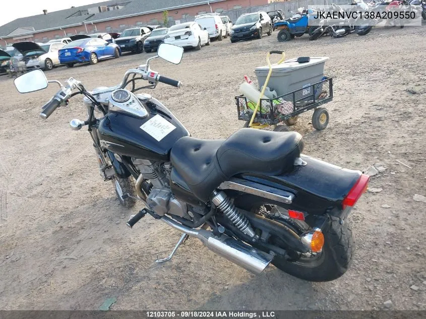 2008 Kawasaki En500 C VIN: JKAENVC138A209550 Lot: 12103705