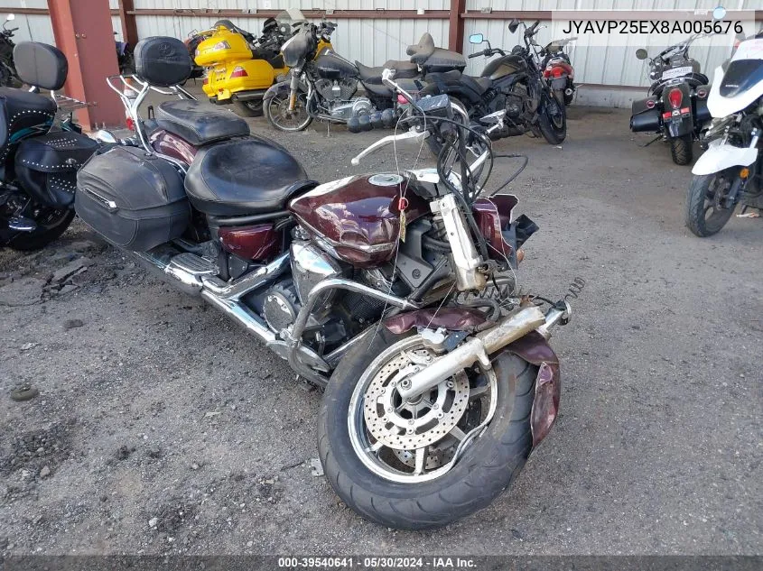 2008 Yamaha Xvs1300 Ct VIN: JYAVP25EX8A005676 Lot: 39540641