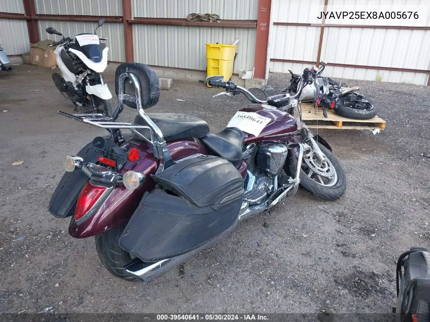 2008 Yamaha Xvs1300 Ct VIN: JYAVP25EX8A005676 Lot: 39540641