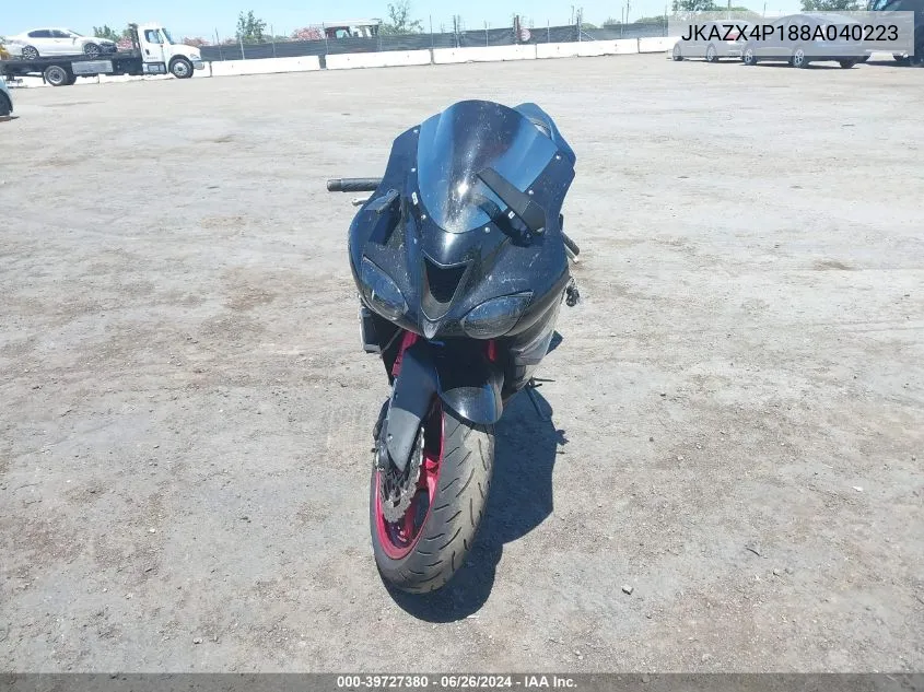 2008 Kawasaki Zx600 P VIN: JKAZX4P188A040223 Lot: 39727380