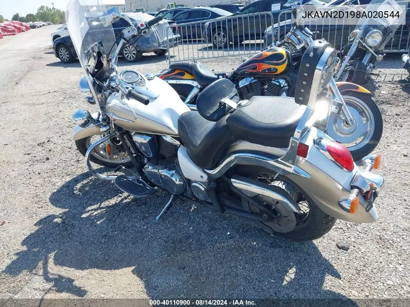 2008 Kawasaki Vn900 D VIN: JKAVN2D198A020544 Lot: 40110900