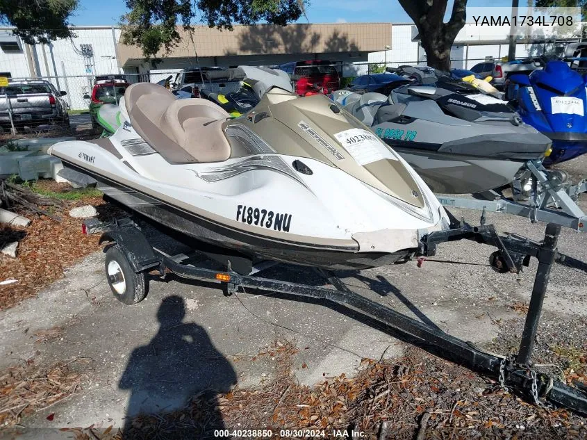 2008 Yamaha Vx VIN: YAMA1734L708 Lot: 40238850