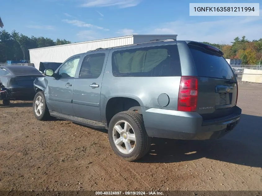 2008 Chevrolet Suburban 1500 Ltz VIN: 1GNFK163581211994 Lot: 40324897