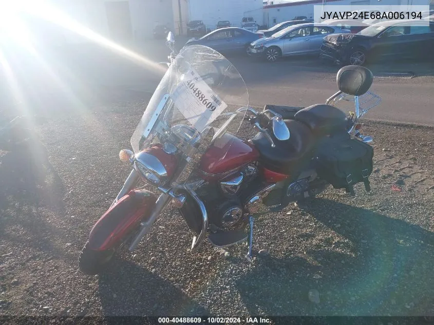 2008 Yamaha Xvs1300 A VIN: JYAVP24E68A006194 Lot: 40488609